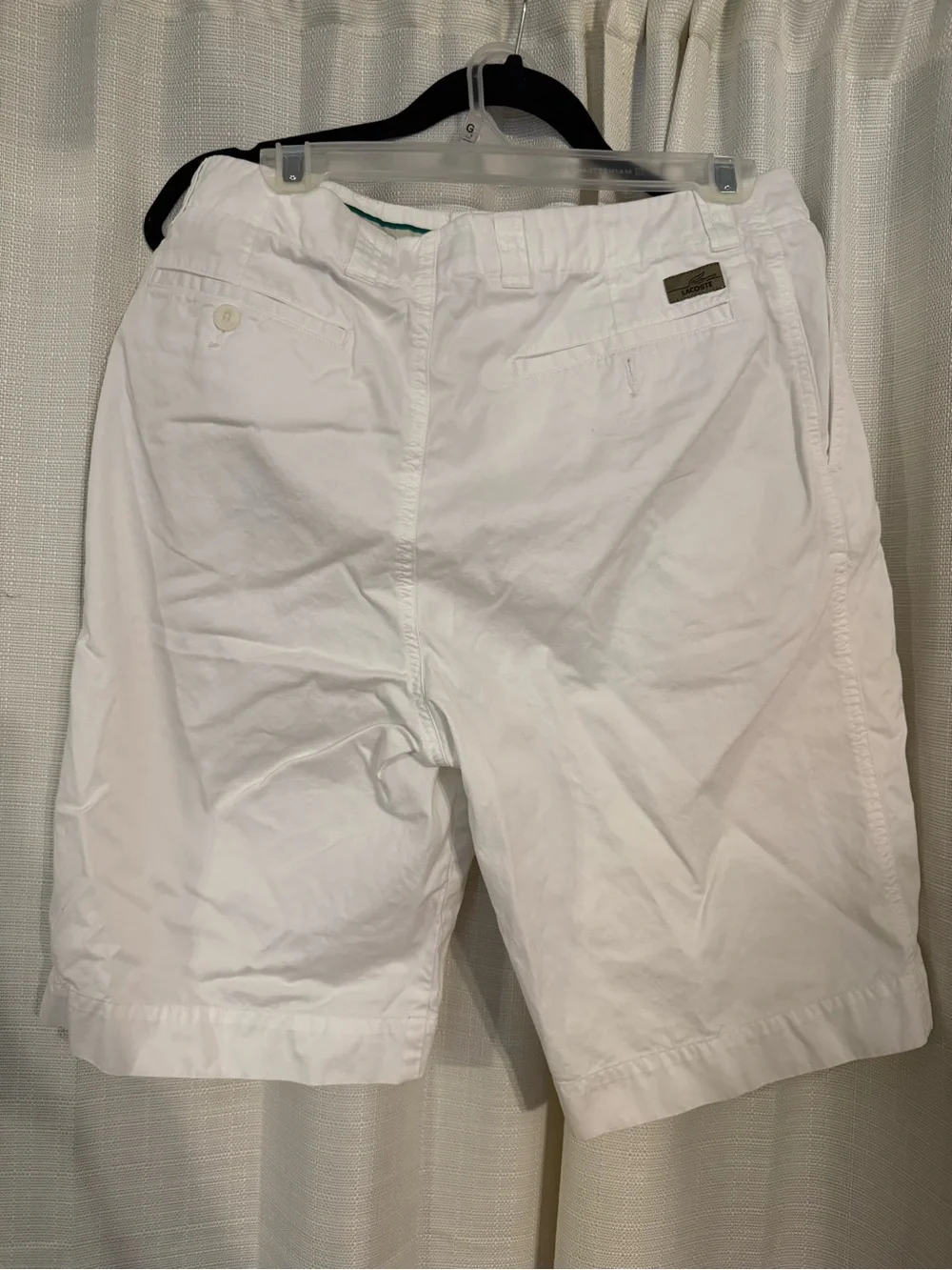 Lacoste White Men's Flat Front Cotton Shorts